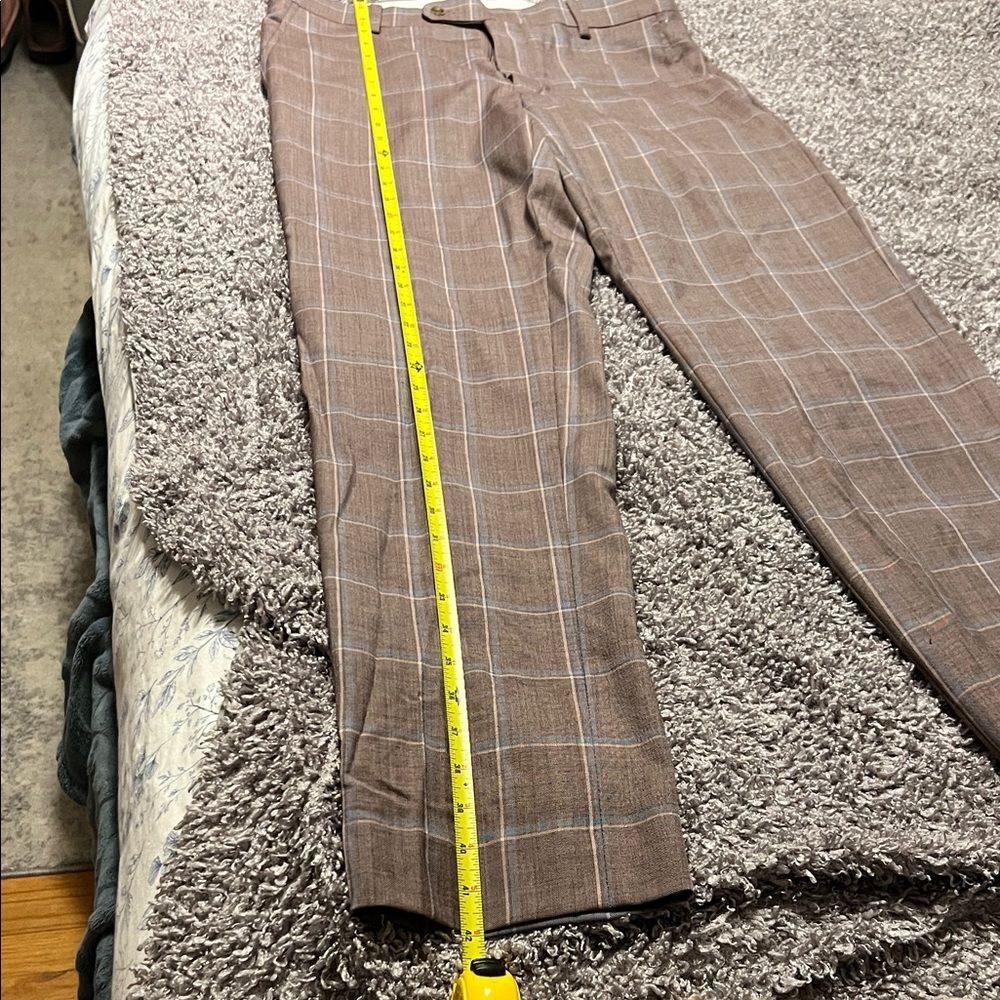 Joseph Abboud Men's Brown Plaid Pants - Picture 3 of 6